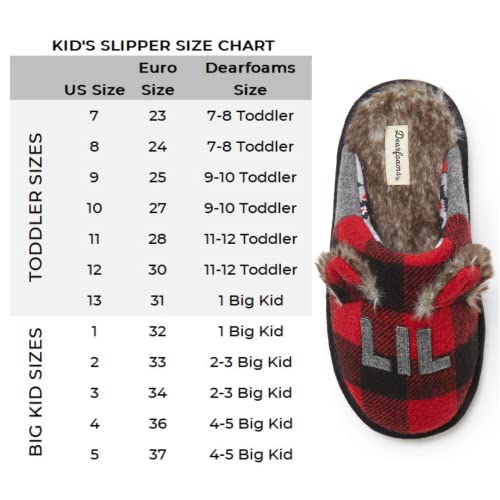 Dearfoams Kids and Toddlers Lil Bear Baby Bear Christmas Holiday Matching Pajama Family Bear Slipper