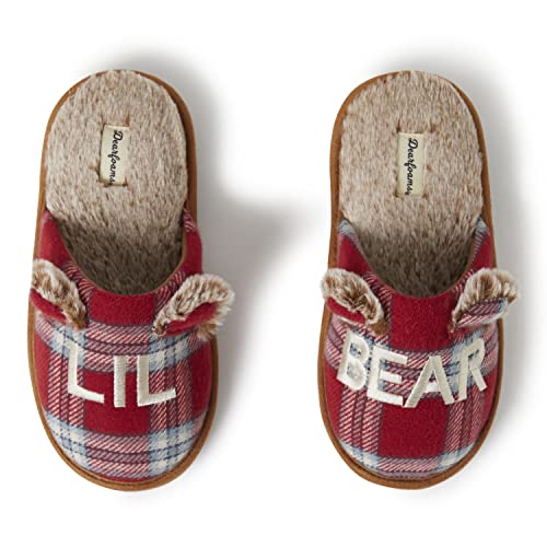 Dearfoams Kids and Toddlers Lil Bear Baby Bear Christmas Holiday Matching Pajama Family Bear Slipper
