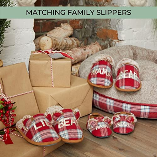Dearfoams Kids and Toddlers Lil Bear Baby Bear Christmas Holiday Matching Pajama Family Bear Slipper