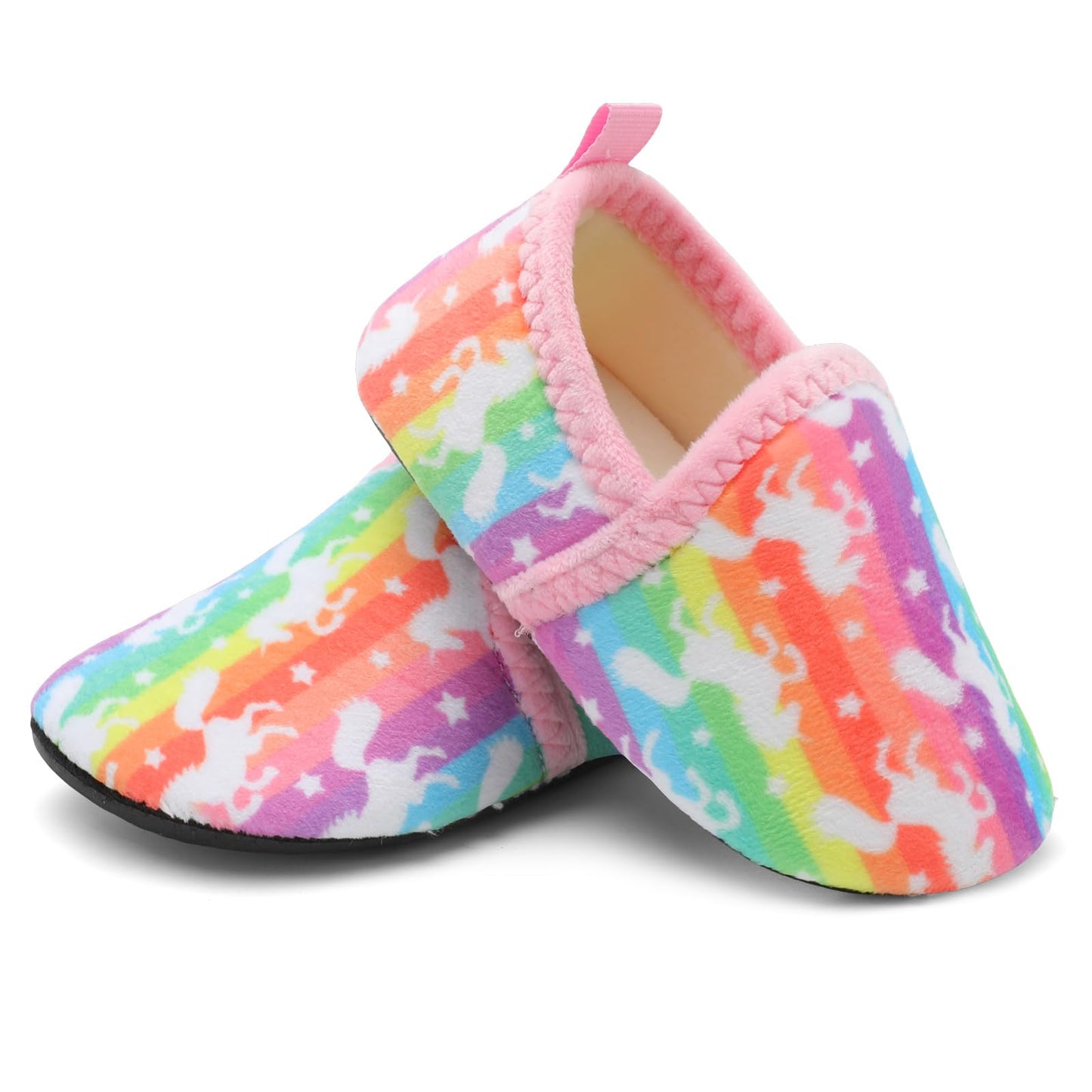 L-RUN Toddler Boys Girls House Slippers Indoor Home Shoes Warm Slipper Socks for Kids Baby Soft Winter Warm Walking Shoes