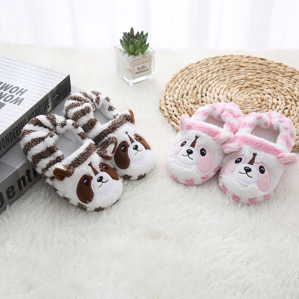 Baby Girls' House Slippers with Non-Slip Rubber