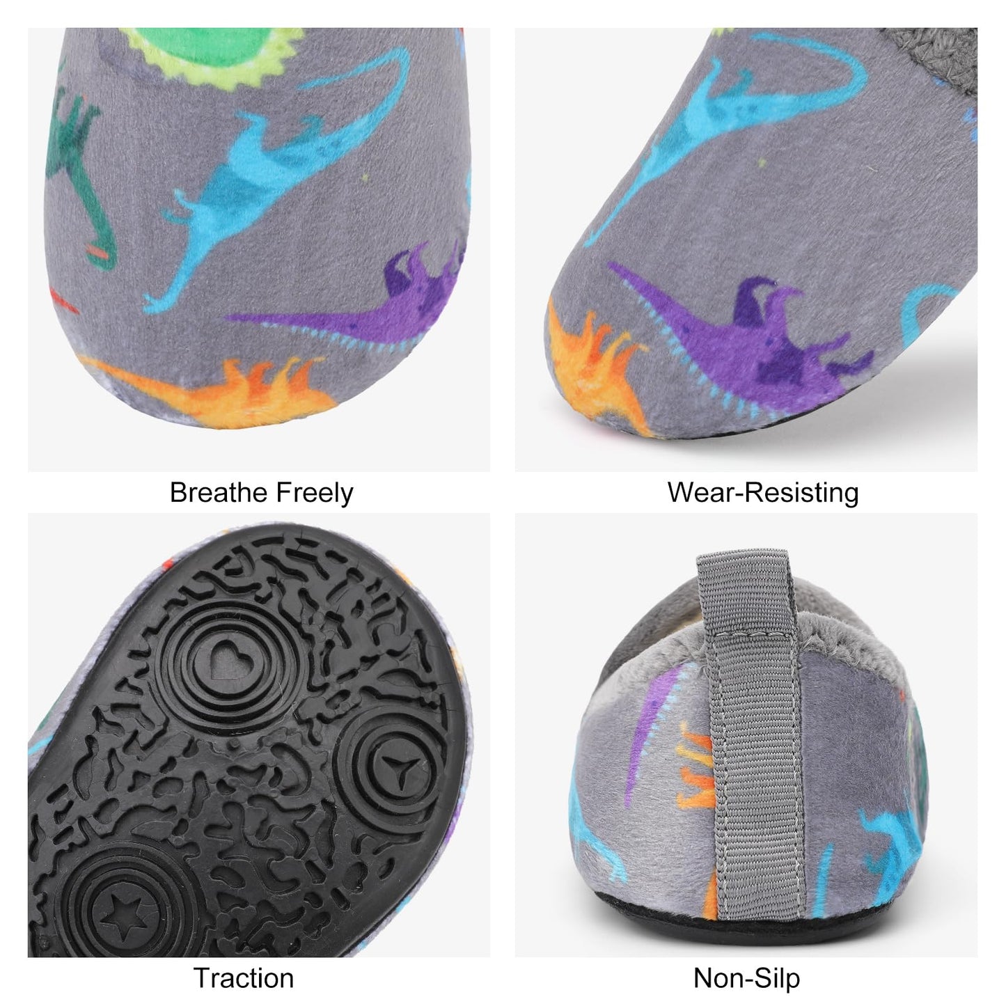 L-RUN Toddler Boys Girls House Slippers Indoor Home Shoes Warm Slipper Socks for Kids Baby Soft Winter Warm Walking Shoes