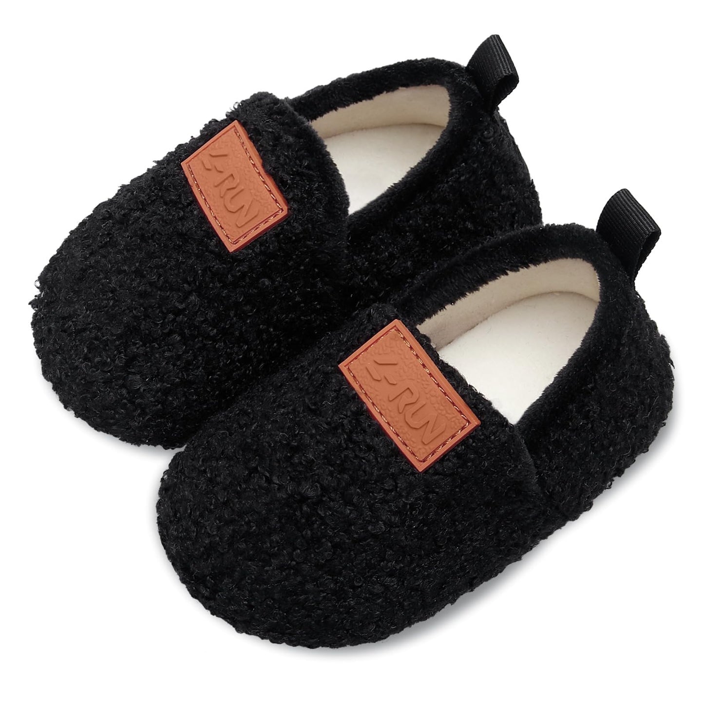 L-RUN Toddler Boys Girls House Slippers Indoor Home Shoes Warm Slipper Socks for Kids Baby Soft Winter Warm Walking Shoes