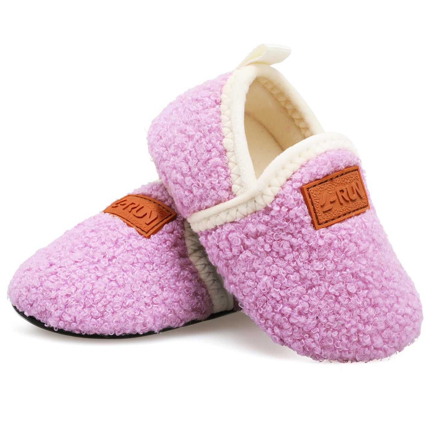 L-RUN Toddler Boys Girls House Slippers Indoor Home Shoes Warm Slipper Socks for Kids Baby Soft Winter Warm Walking Shoes
