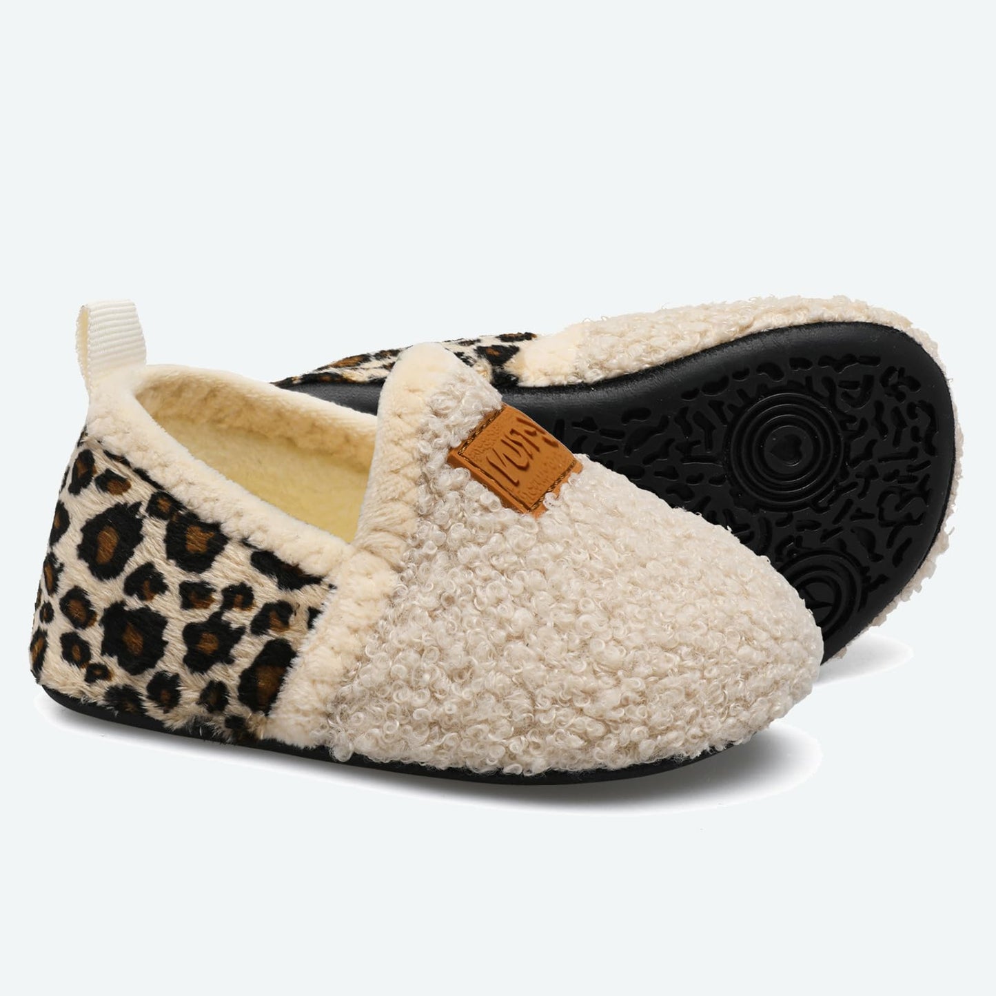 L-RUN Toddler Boys Girls House Slippers Indoor Home Shoes Warm Slipper Socks for Kids Baby Soft Winter Warm Walking Shoes