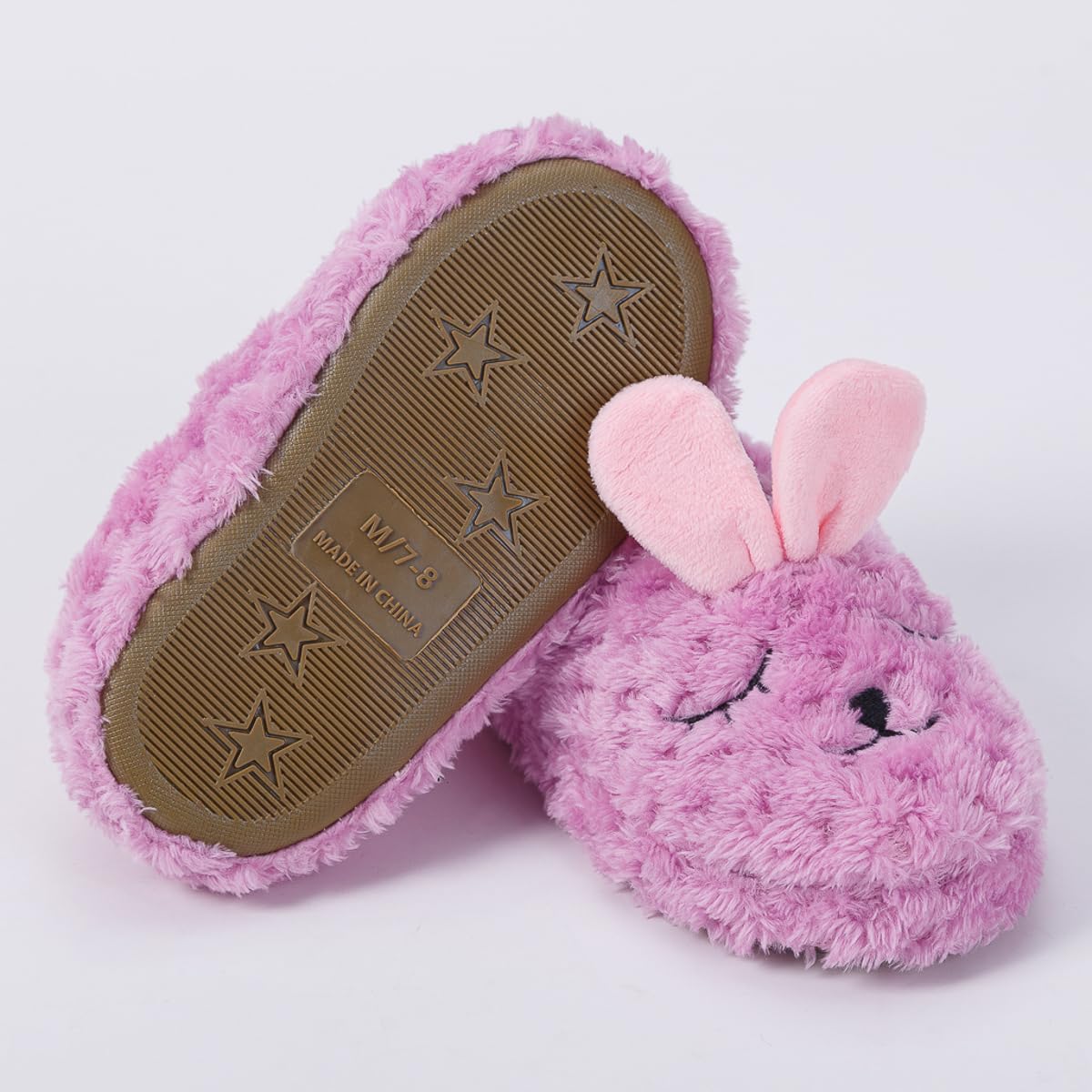Baby Girls' House Slippers with Non-Slip Rubber