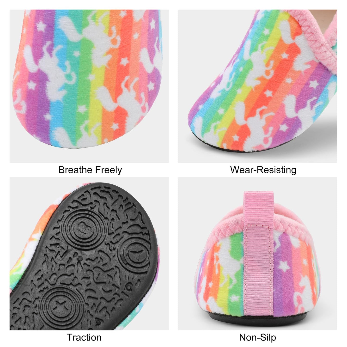 L-RUN Toddler Boys Girls House Slippers Indoor Home Shoes Warm Slipper Socks for Kids Baby Soft Winter Warm Walking Shoes