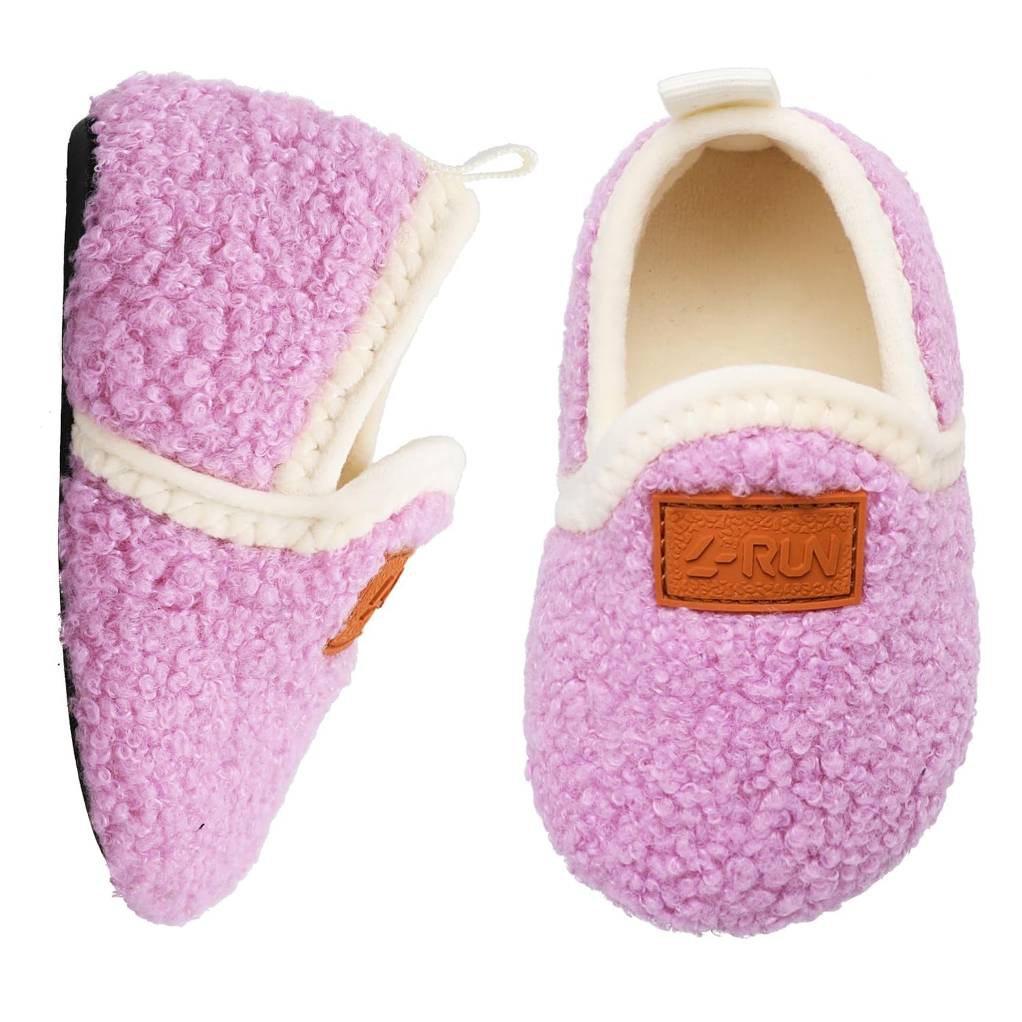 L-RUN Toddler Boys Girls House Slippers Indoor Home Shoes Warm Slipper Socks for Kids Baby Soft Winter Warm Walking Shoes