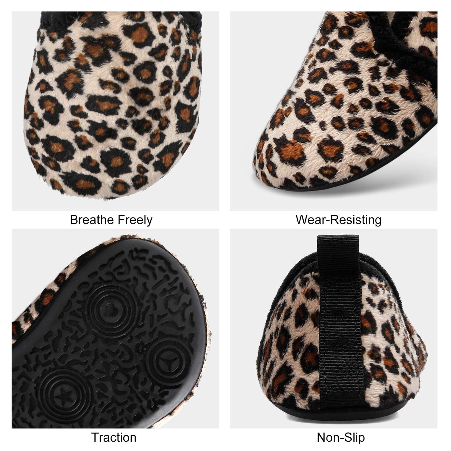 L-RUN Toddler Boys Girls House Slippers Indoor Home Shoes Warm Slipper Socks for Kids Baby Soft Winter Warm Walking Shoes