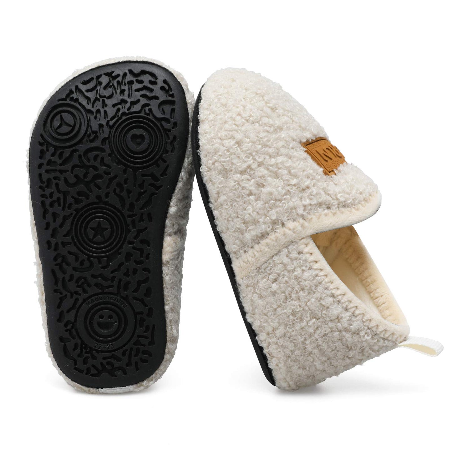 L-RUN Toddler Boys Girls House Slippers Indoor Home Shoes Warm Slipper Socks for Kids Baby Soft Winter Warm Walking Shoes