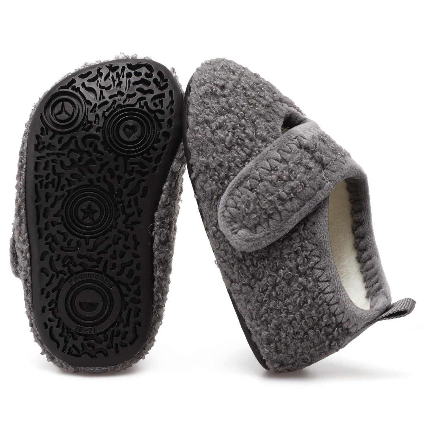 L-RUN Toddler Boys Girls House Slippers Indoor Home Shoes Warm Slipper Socks for Kids Baby Soft Winter Warm Walking Shoes
