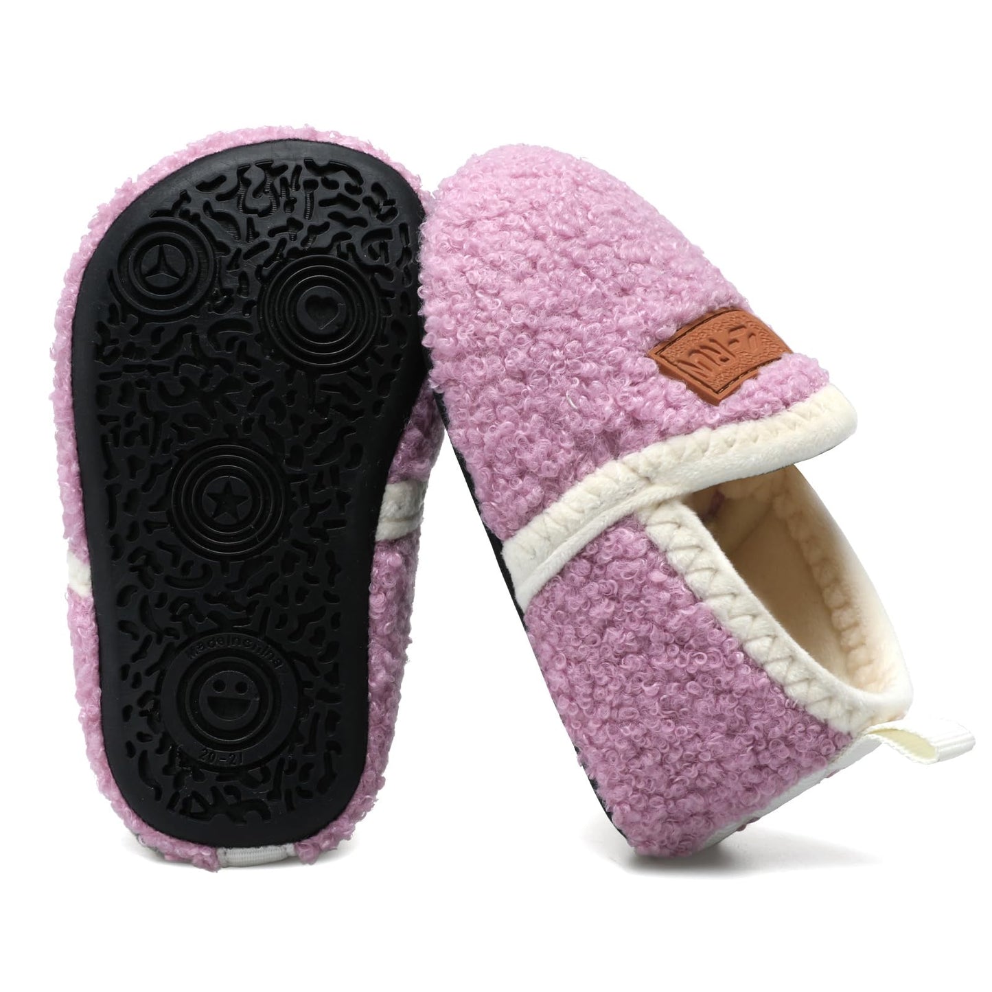 L-RUN Toddler Boys Girls House Slippers Indoor Home Shoes Warm Slipper Socks for Kids Baby Soft Winter Warm Walking Shoes