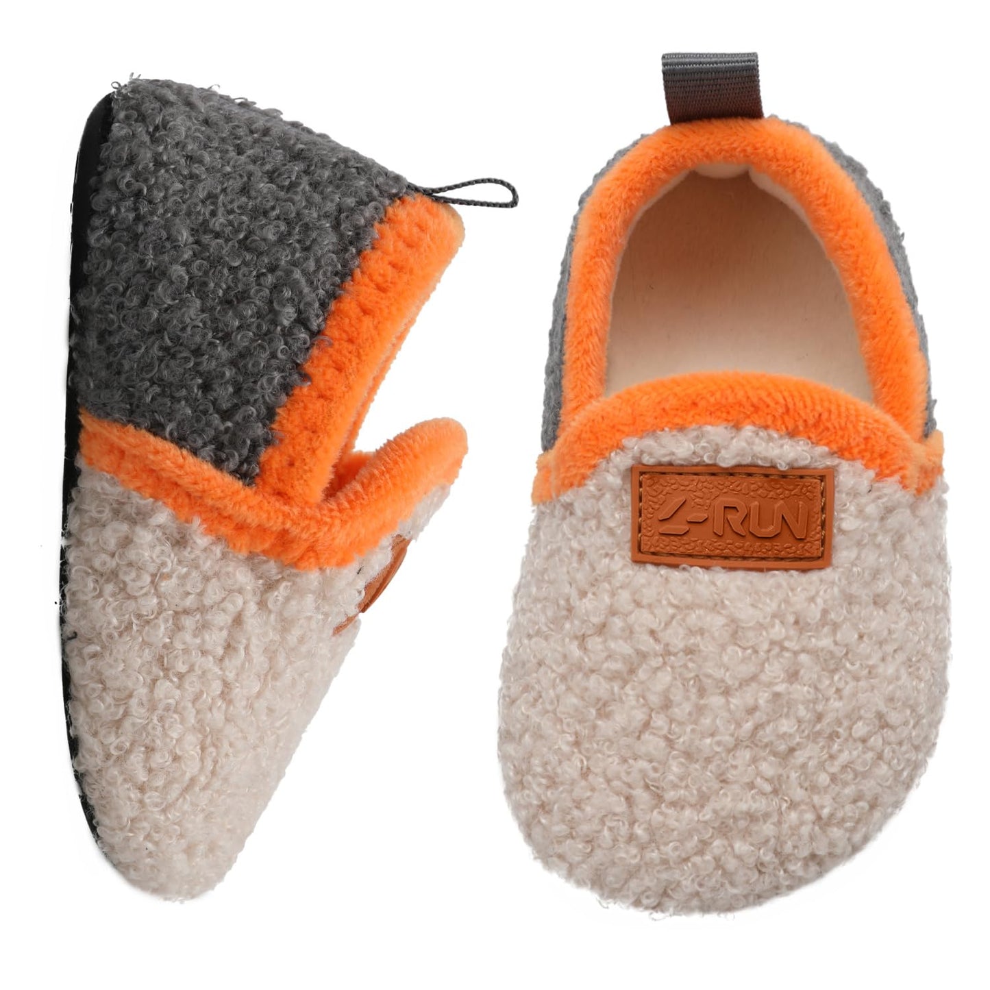 L-RUN Toddler Boys Girls House Slippers Indoor Home Shoes Warm Slipper Socks for Kids Baby Soft Winter Warm Walking Shoes