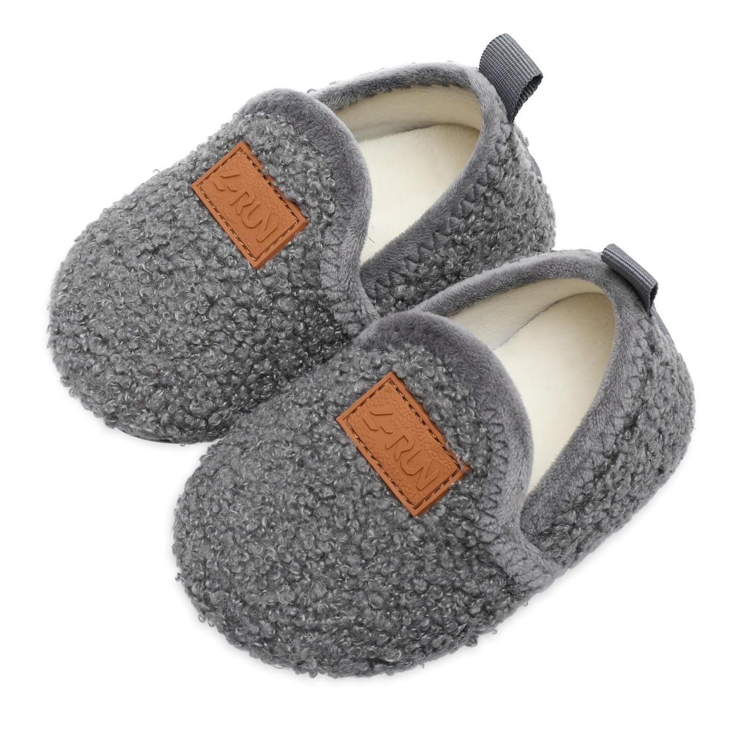 L-RUN Toddler Boys Girls House Slippers Indoor Home Shoes Warm Slipper Socks for Kids Baby Soft Winter Warm Walking Shoes