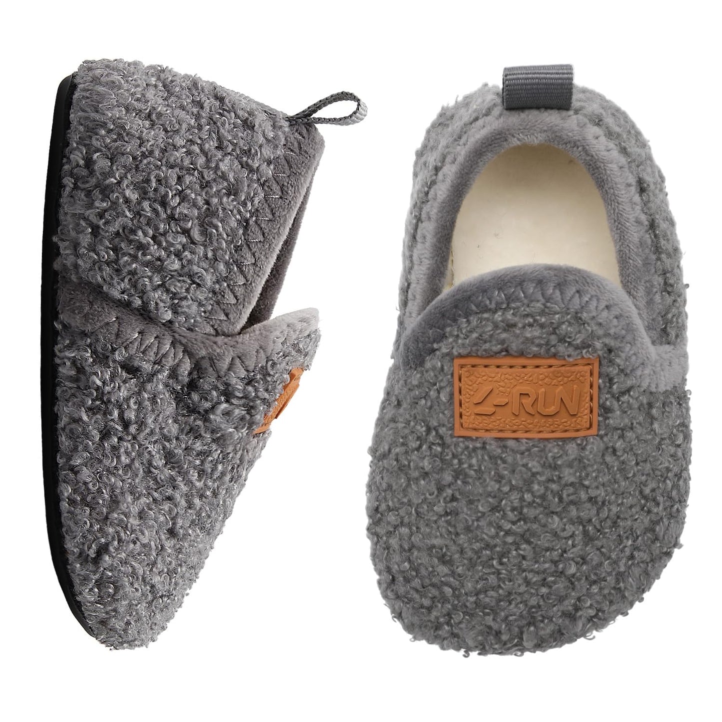 L-RUN Toddler Boys Girls House Slippers Indoor Home Shoes Warm Slipper Socks for Kids Baby Soft Winter Warm Walking Shoes