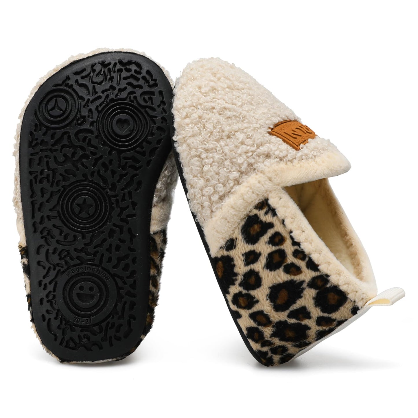 L-RUN Toddler Boys Girls House Slippers Indoor Home Shoes Warm Slipper Socks for Kids Baby Soft Winter Warm Walking Shoes
