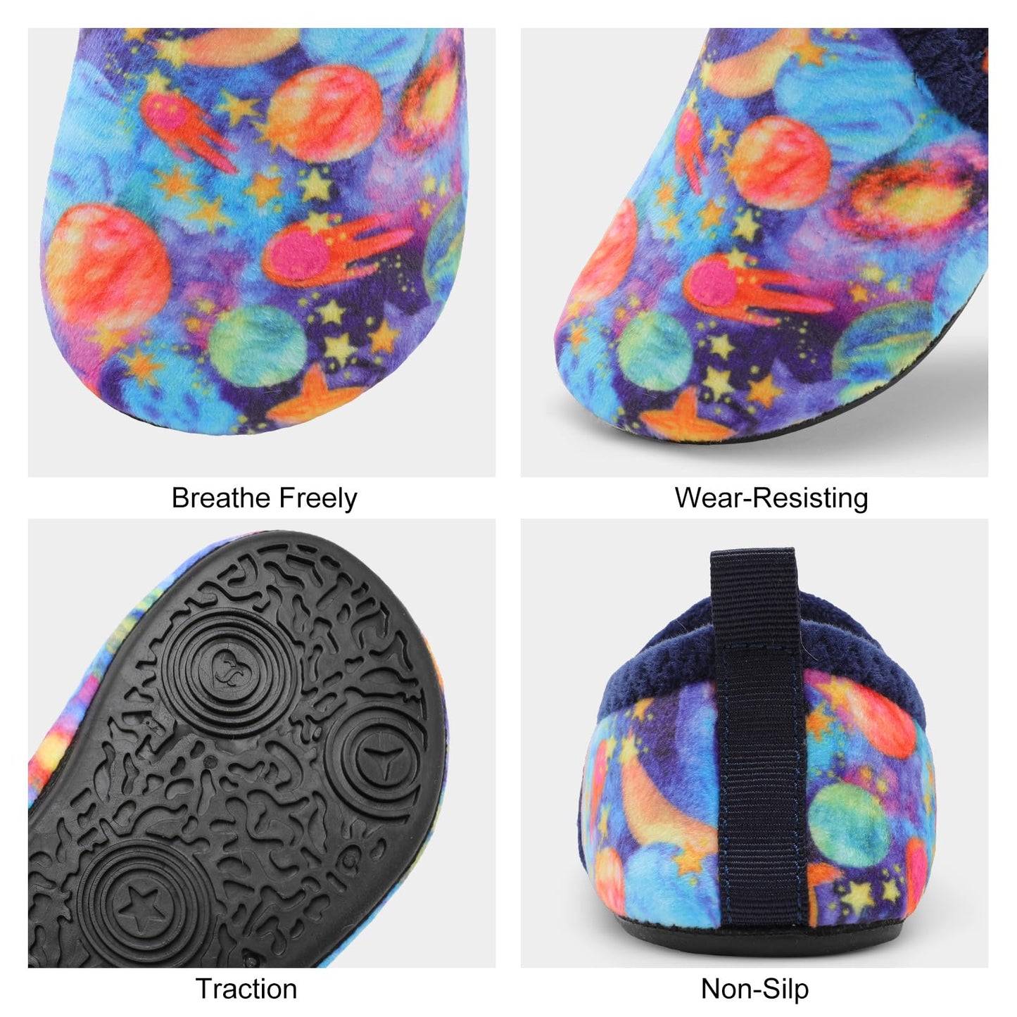 L-RUN Toddler Boys Girls House Slippers Indoor Home Shoes Warm Slipper Socks for Kids Baby Soft Winter Warm Walking Shoes