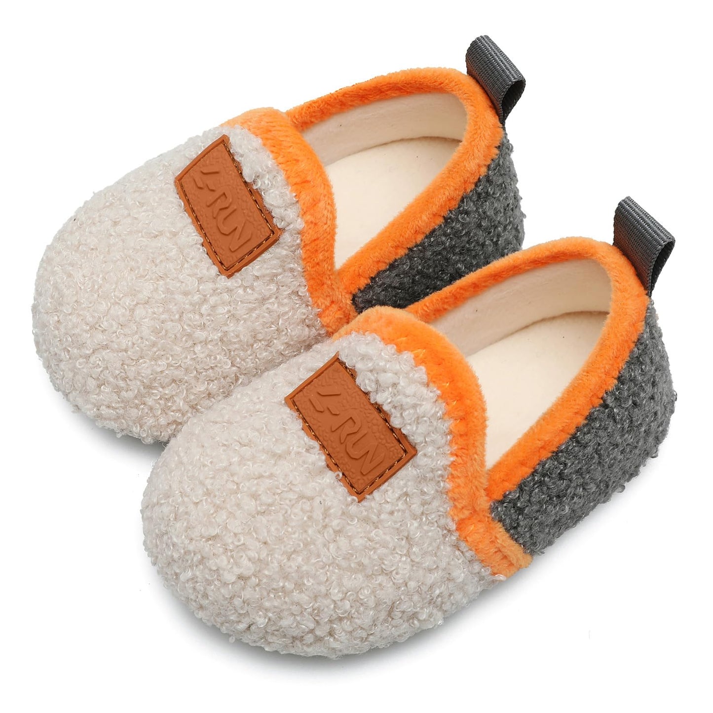 L-RUN Toddler Boys Girls House Slippers Indoor Home Shoes Warm Slipper Socks for Kids Baby Soft Winter Warm Walking Shoes
