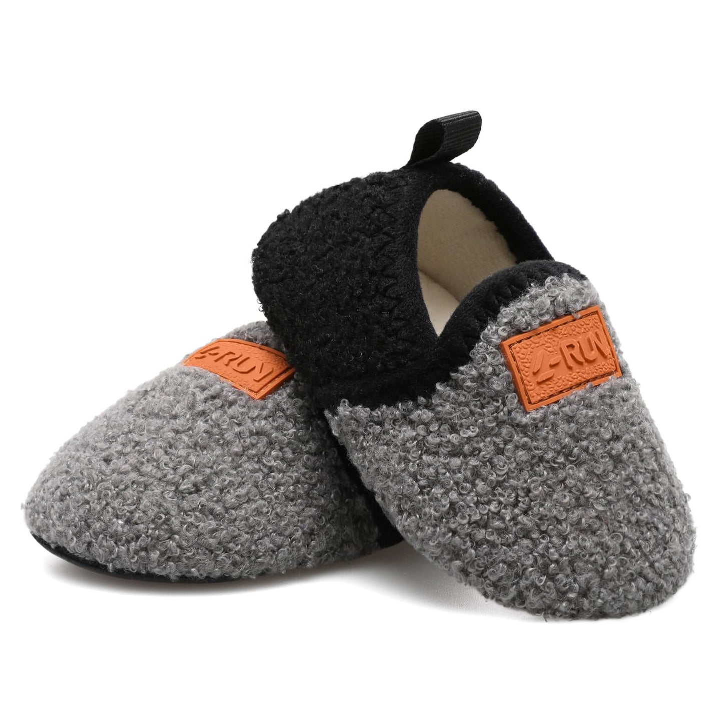 L-RUN Toddler Boys Girls House Slippers Indoor Home Shoes Warm Slipper Socks for Kids Baby Soft Winter Warm Walking Shoes