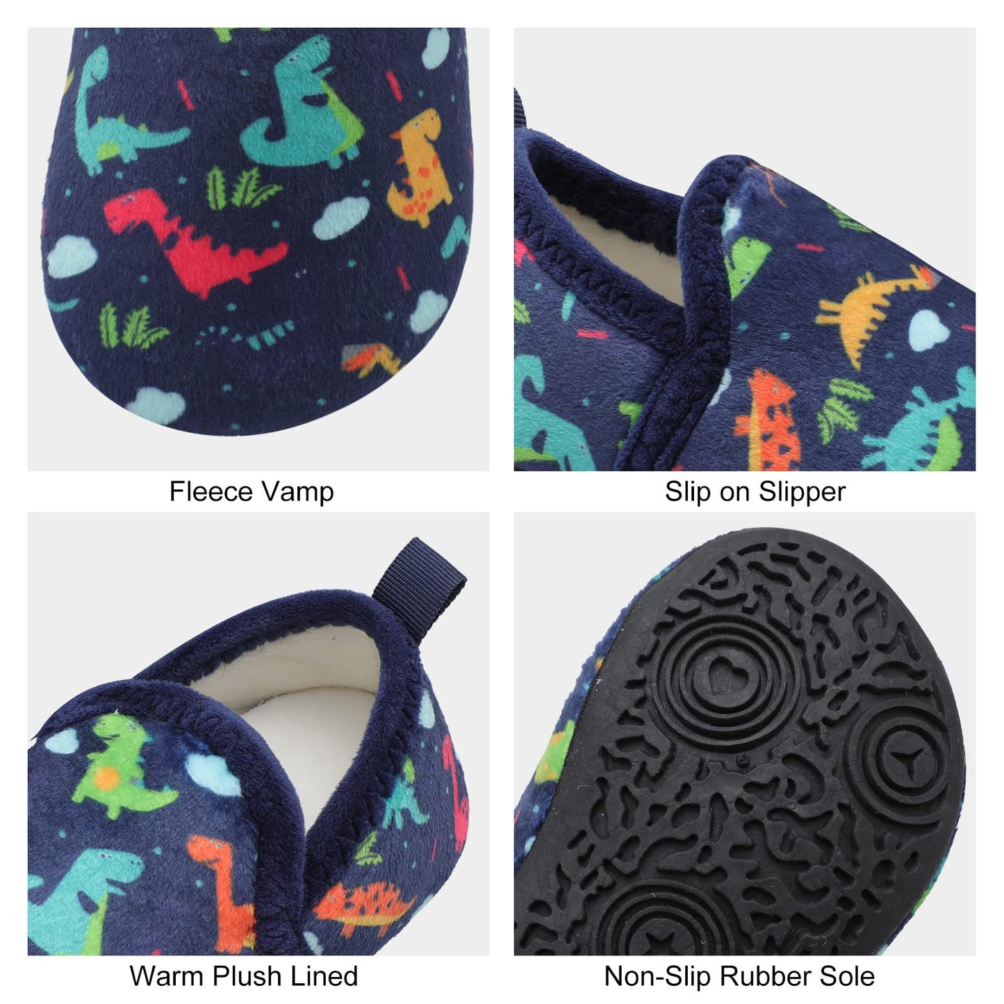 L-RUN Toddler Boys Girls House Slippers Indoor Home Shoes Warm Slipper Socks for Kids Baby Soft Winter Warm Walking Shoes