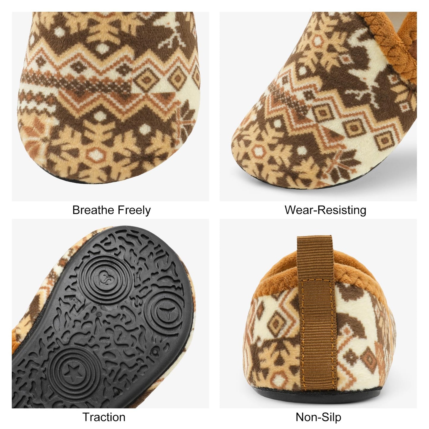 L-RUN Toddler Boys Girls House Slippers Indoor Home Shoes Warm Slipper Socks for Kids Baby Soft Winter Warm Walking Shoes