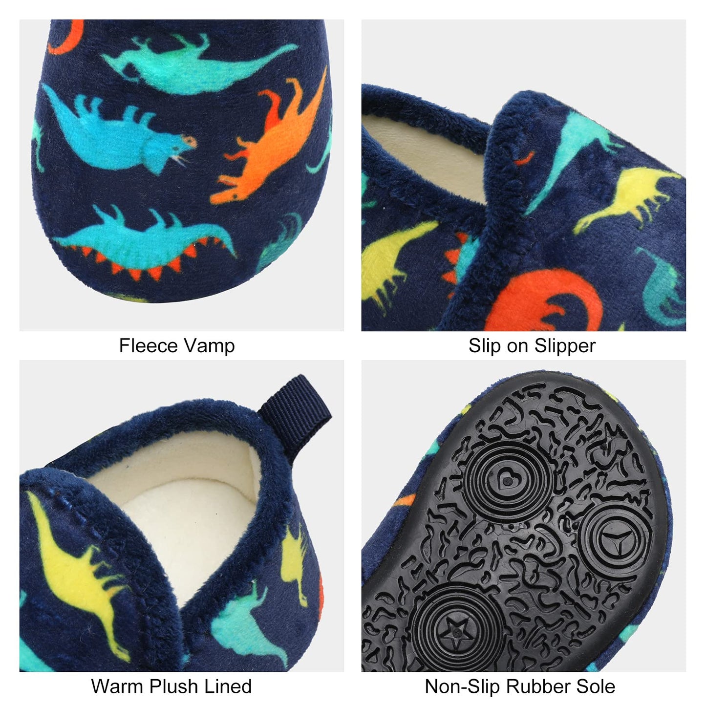 L-RUN Toddler Boys Girls House Slippers Indoor Home Shoes Warm Slipper Socks for Kids Baby Soft Winter Warm Walking Shoes