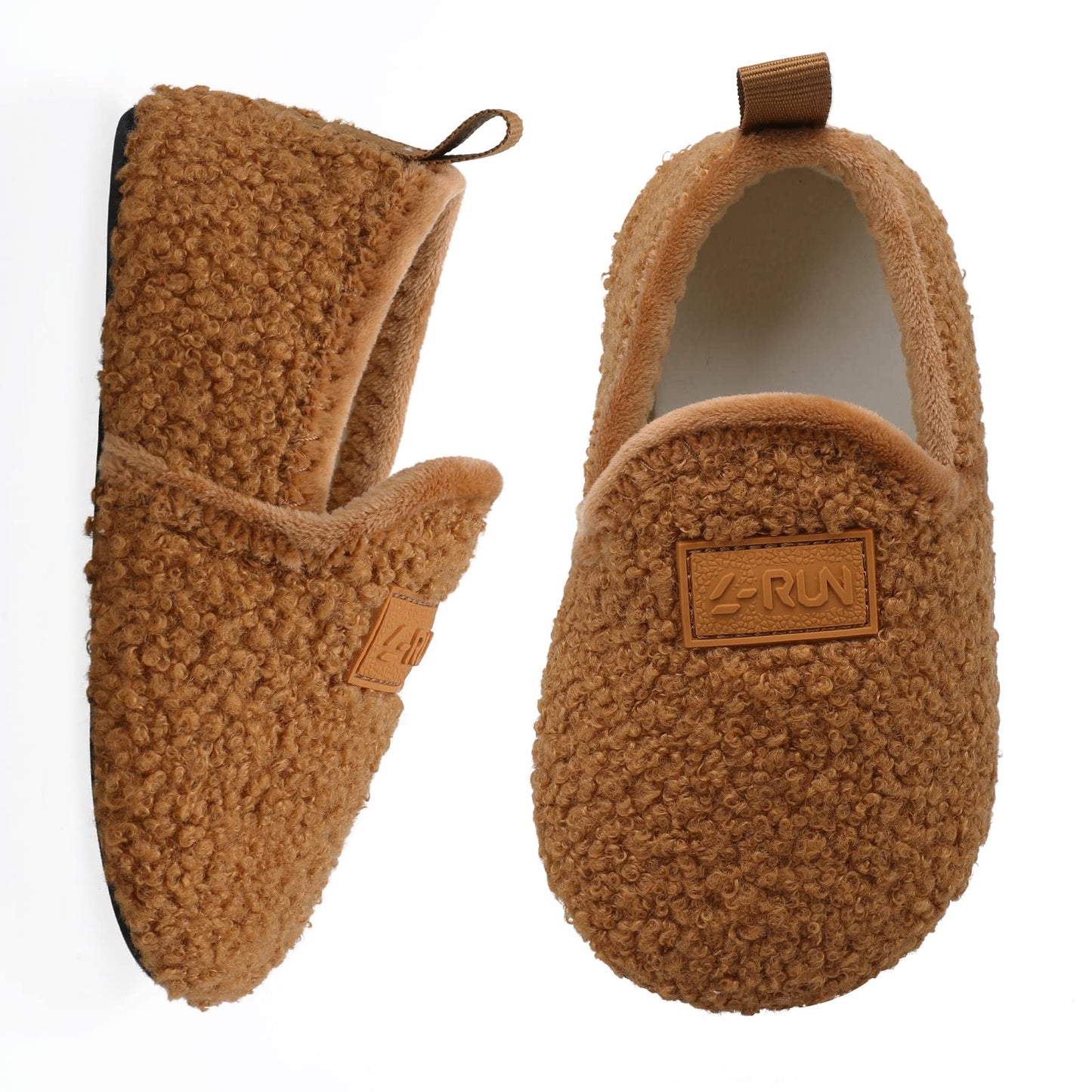 L-RUN Toddler Boys Girls House Slippers Indoor Home Shoes Warm Slipper Socks for Kids Baby Soft Winter Warm Walking Shoes