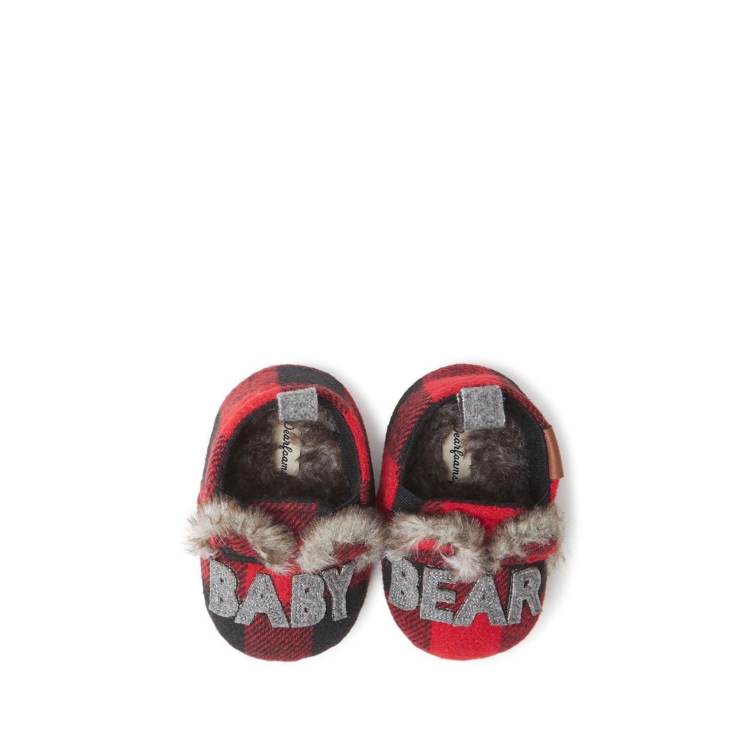 Dearfoams Kids and Toddlers Lil Bear Baby Bear Christmas Holiday Matching Pajama Family Bear Slipper
