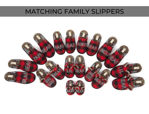 Dearfoams Kids and Toddlers Lil Bear Baby Bear Christmas Holiday Matching Pajama Family Bear Slipper
