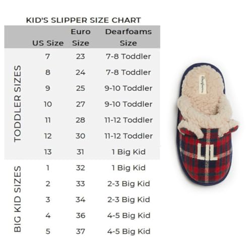 Dearfoams Kids and Toddlers Lil Bear Baby Bear Christmas Holiday Matching Pajama Family Bear Slipper