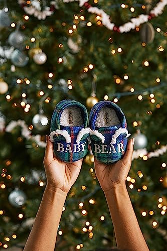 Dearfoams Kids and Toddlers Lil Bear Baby Bear Christmas Holiday Matching Pajama Family Bear Slipper