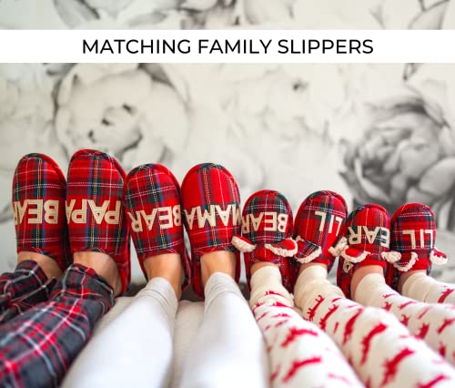 Dearfoams Kids and Toddlers Lil Bear Baby Bear Christmas Holiday Matching Pajama Family Bear Slipper