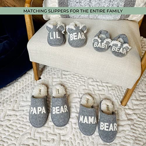 Dearfoams Kids and Toddlers Lil Bear Baby Bear Christmas Holiday Matching Pajama Family Bear Slipper