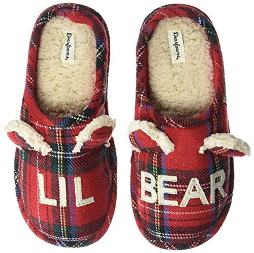 Dearfoams Kids and Toddlers Lil Bear Baby Bear Christmas Holiday Matching Pajama Family Bear Slipper