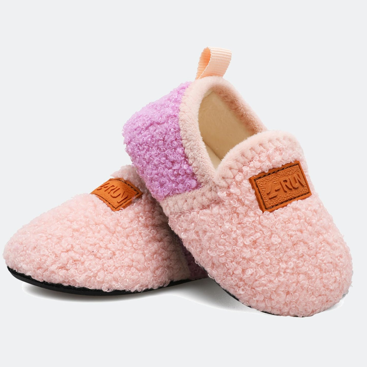 L-RUN Toddler Boys Girls House Slippers Indoor Home Shoes Warm Slipper Socks for Kids Baby Soft Winter Warm Walking Shoes