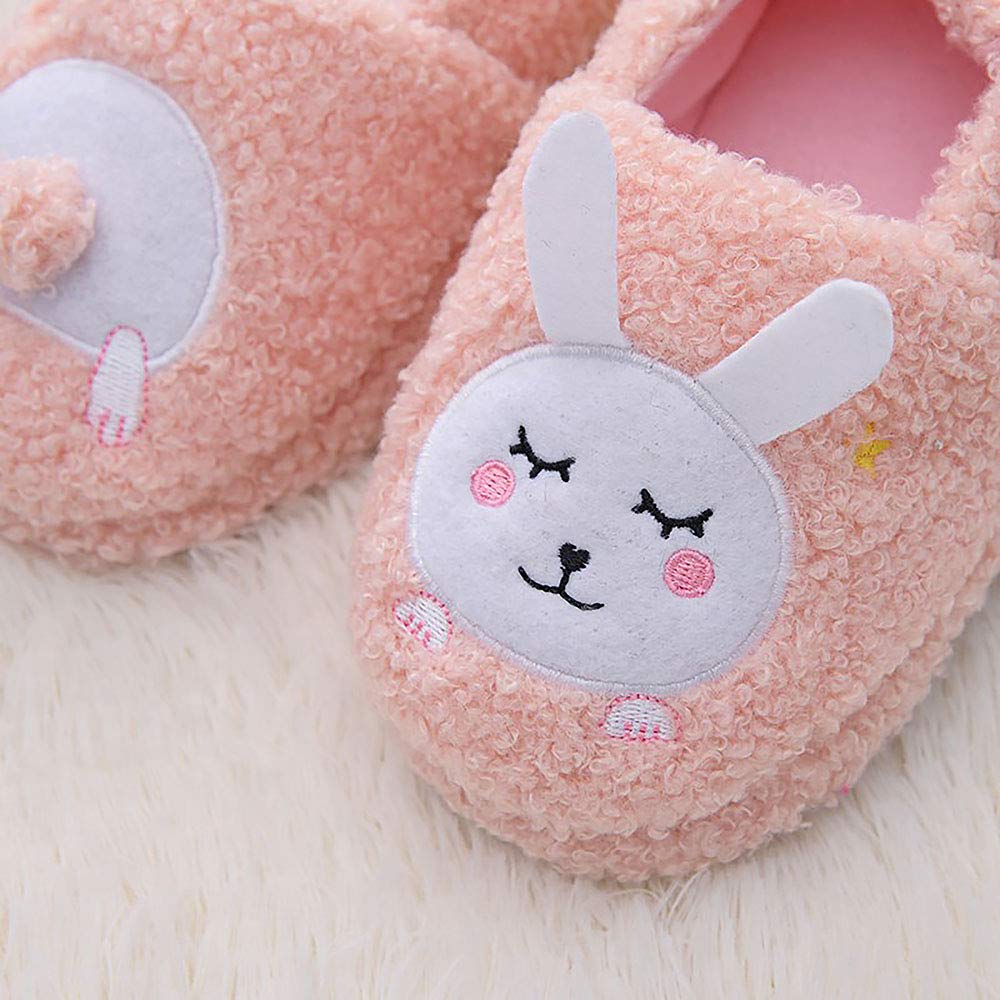 Baby Girls' House Slippers with Non-Slip Rubber