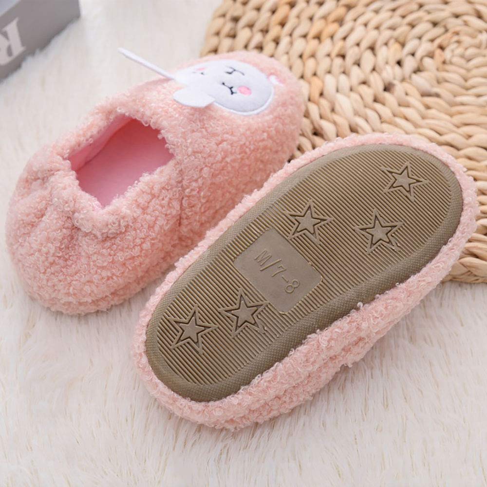 Baby Girls' House Slippers with Non-Slip Rubber