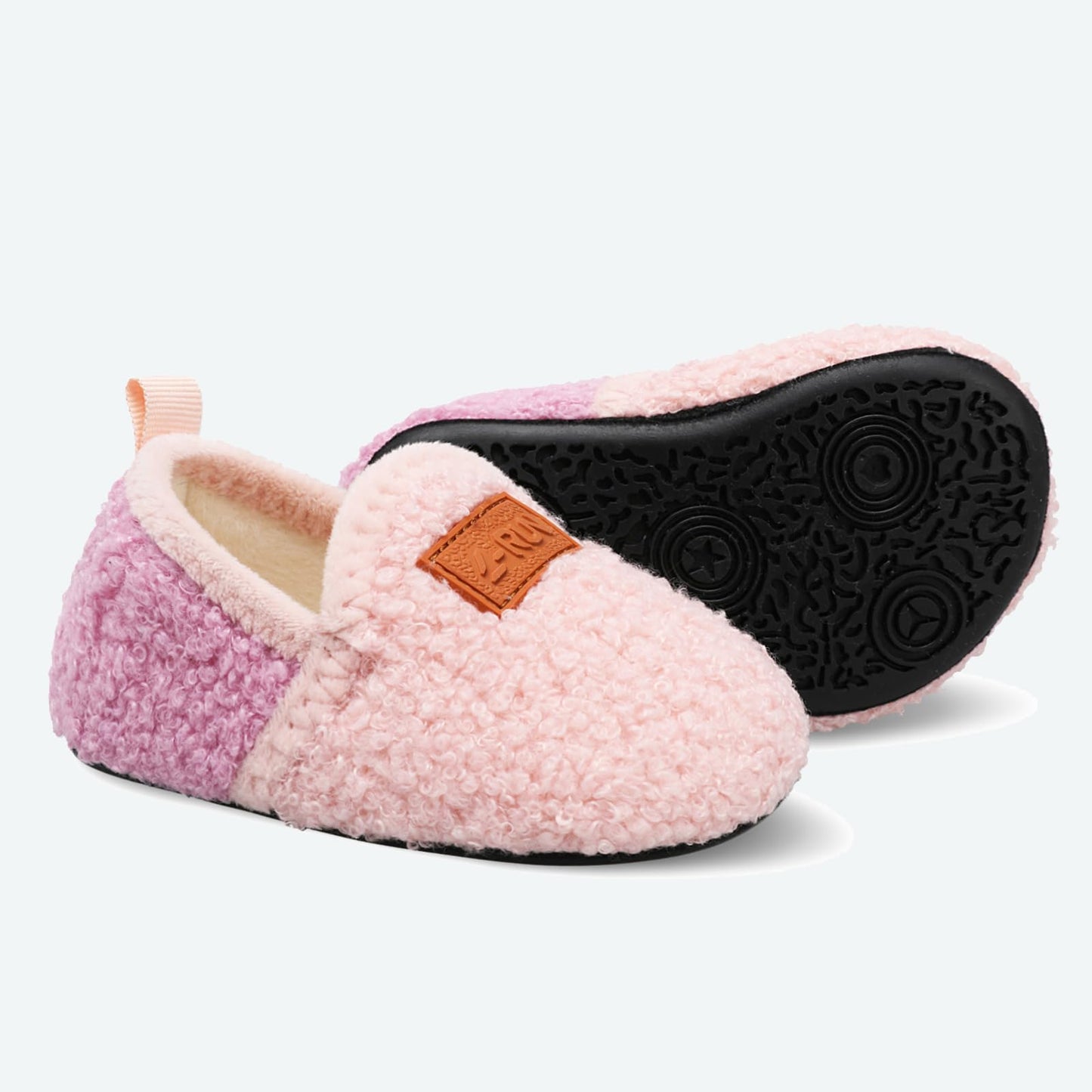 L-RUN Toddler Boys Girls House Slippers Indoor Home Shoes Warm Slipper Socks for Kids Baby Soft Winter Warm Walking Shoes