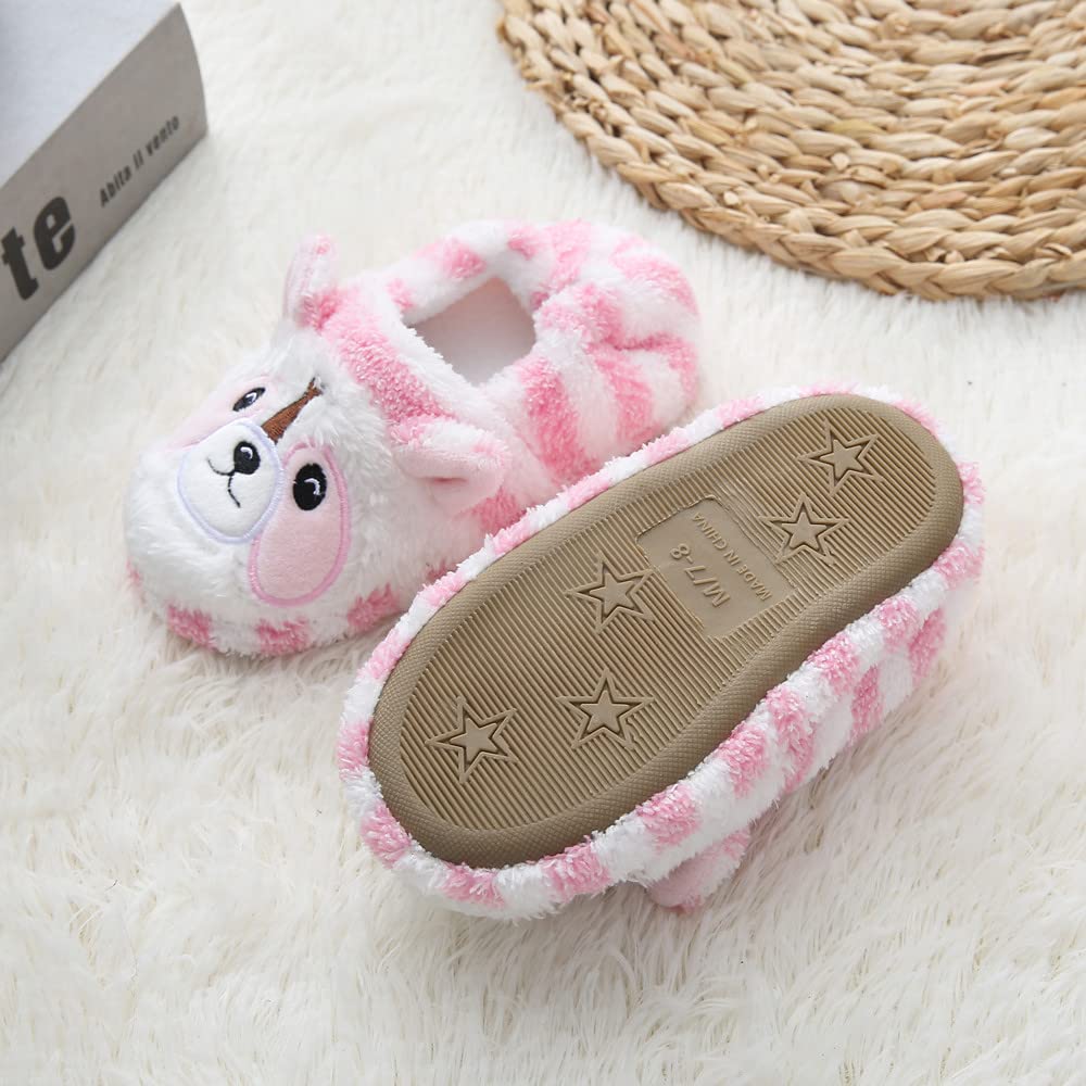 Baby Girls' House Slippers with Non-Slip Rubber