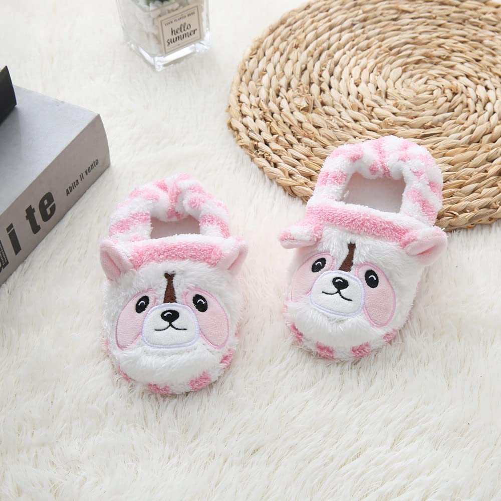 Baby Girls' House Slippers with Non-Slip Rubber