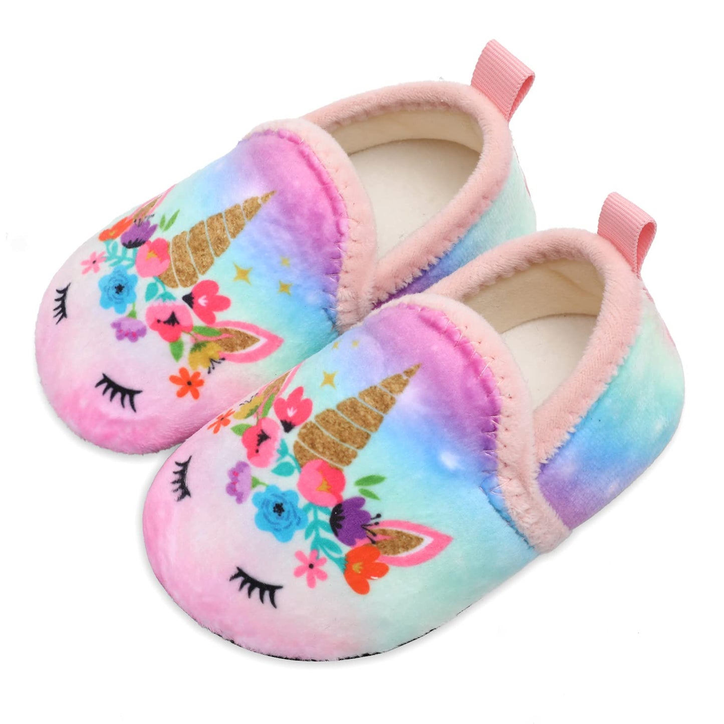 L-RUN Toddler Boys Girls House Slippers Indoor Home Shoes Warm Slipper Socks for Kids Baby Soft Winter Warm Walking Shoes