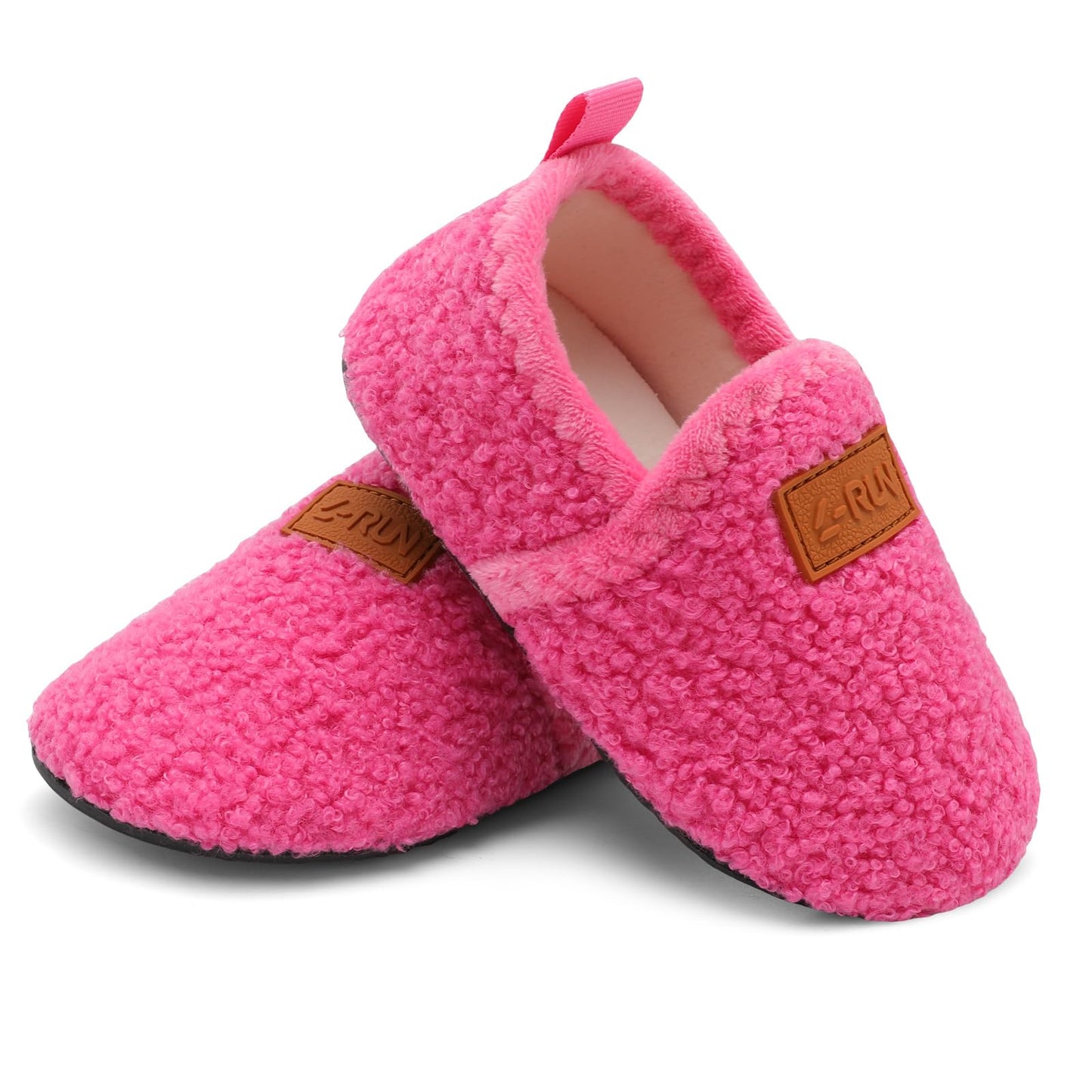 L-RUN Toddler Boys Girls House Slippers Indoor Home Shoes Warm Slipper Socks for Kids Baby Soft Winter Warm Walking Shoes