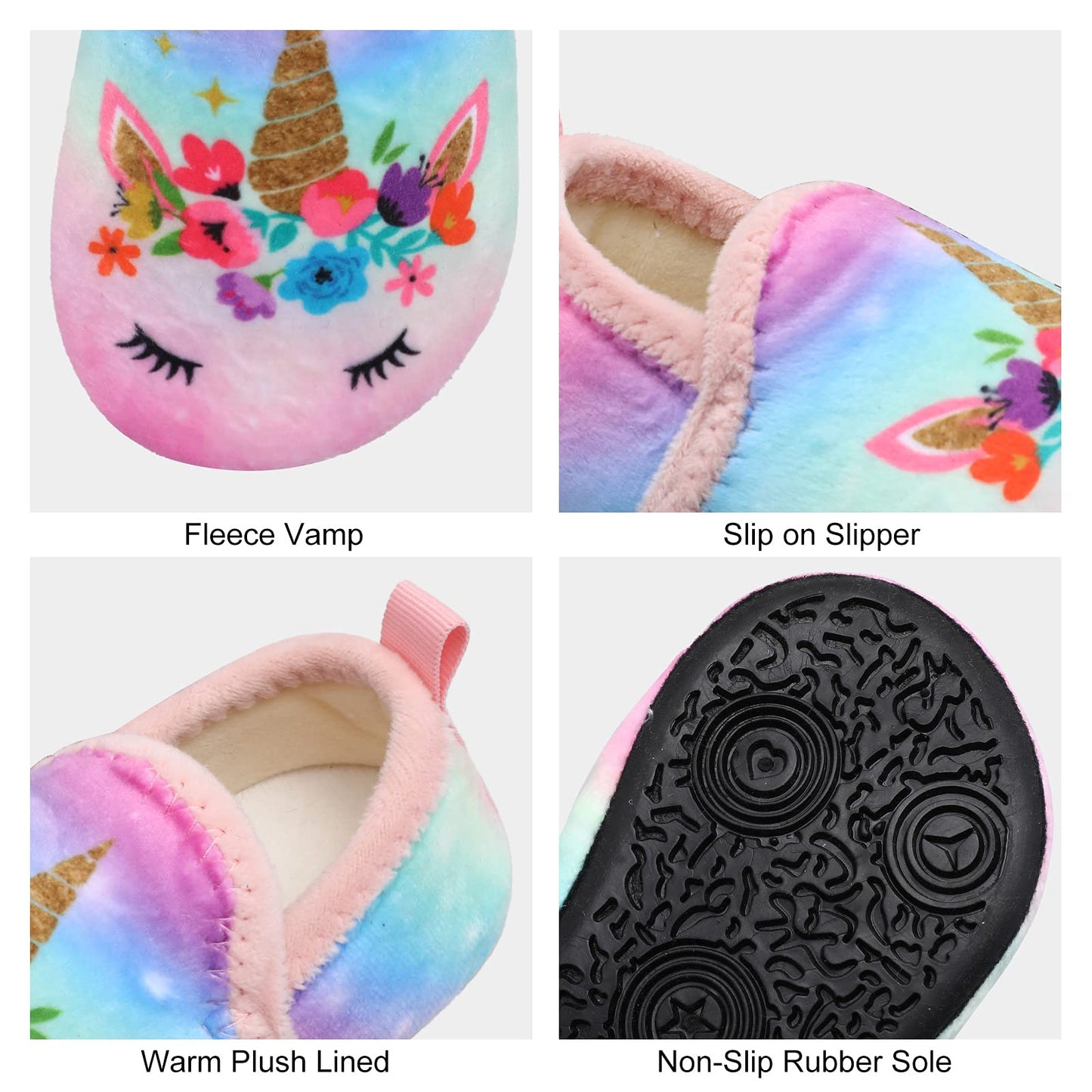 L-RUN Toddler Boys Girls House Slippers Indoor Home Shoes Warm Slipper Socks for Kids Baby Soft Winter Warm Walking Shoes
