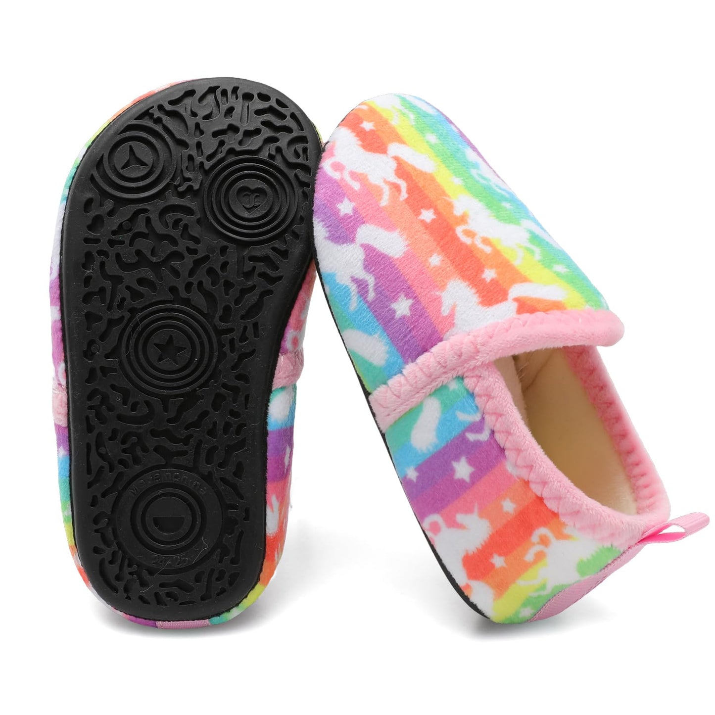 L-RUN Toddler Boys Girls House Slippers Indoor Home Shoes Warm Slipper Socks for Kids Baby Soft Winter Warm Walking Shoes