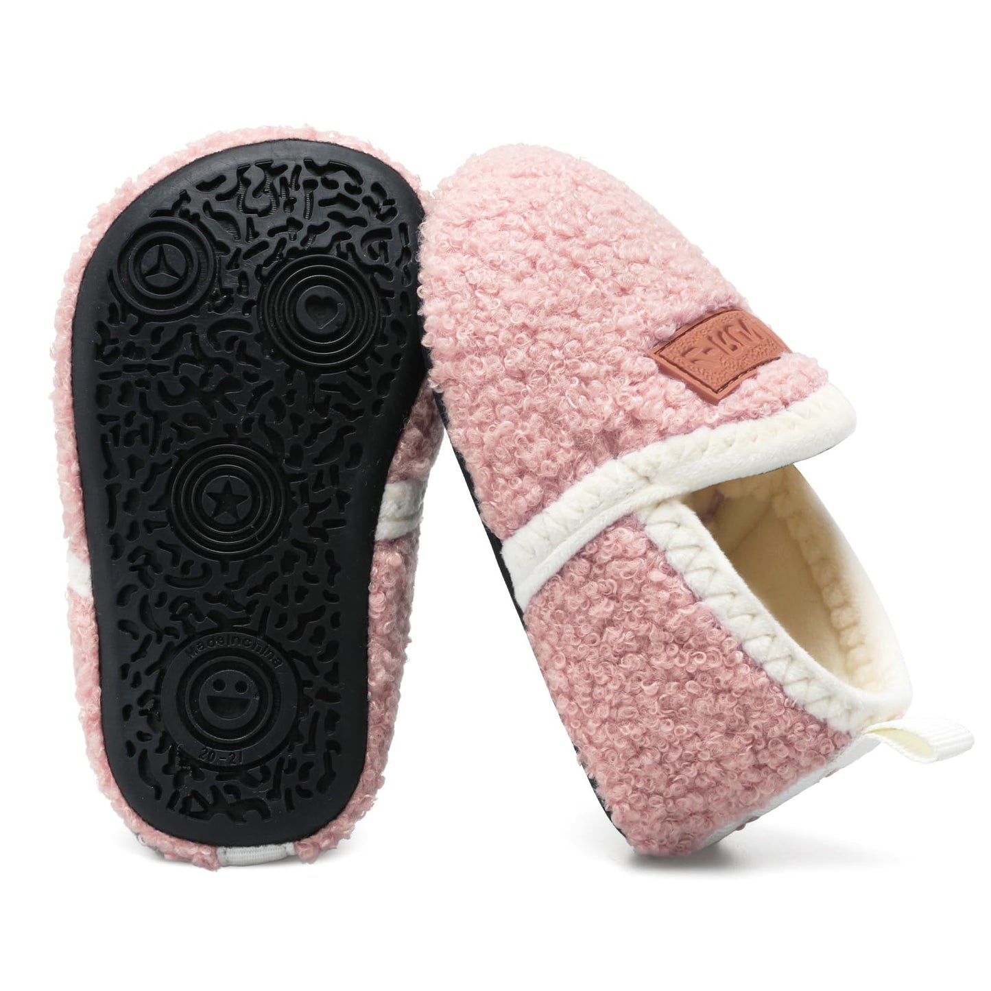 L-RUN Toddler Boys Girls House Slippers Indoor Home Shoes Warm Slipper Socks for Kids Baby Soft Winter Warm Walking Shoes