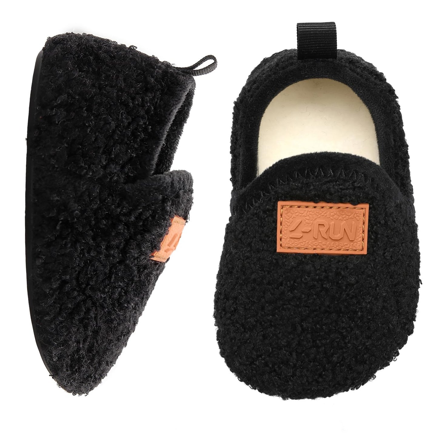 L-RUN Toddler Boys Girls House Slippers Indoor Home Shoes Warm Slipper Socks for Kids Baby Soft Winter Warm Walking Shoes