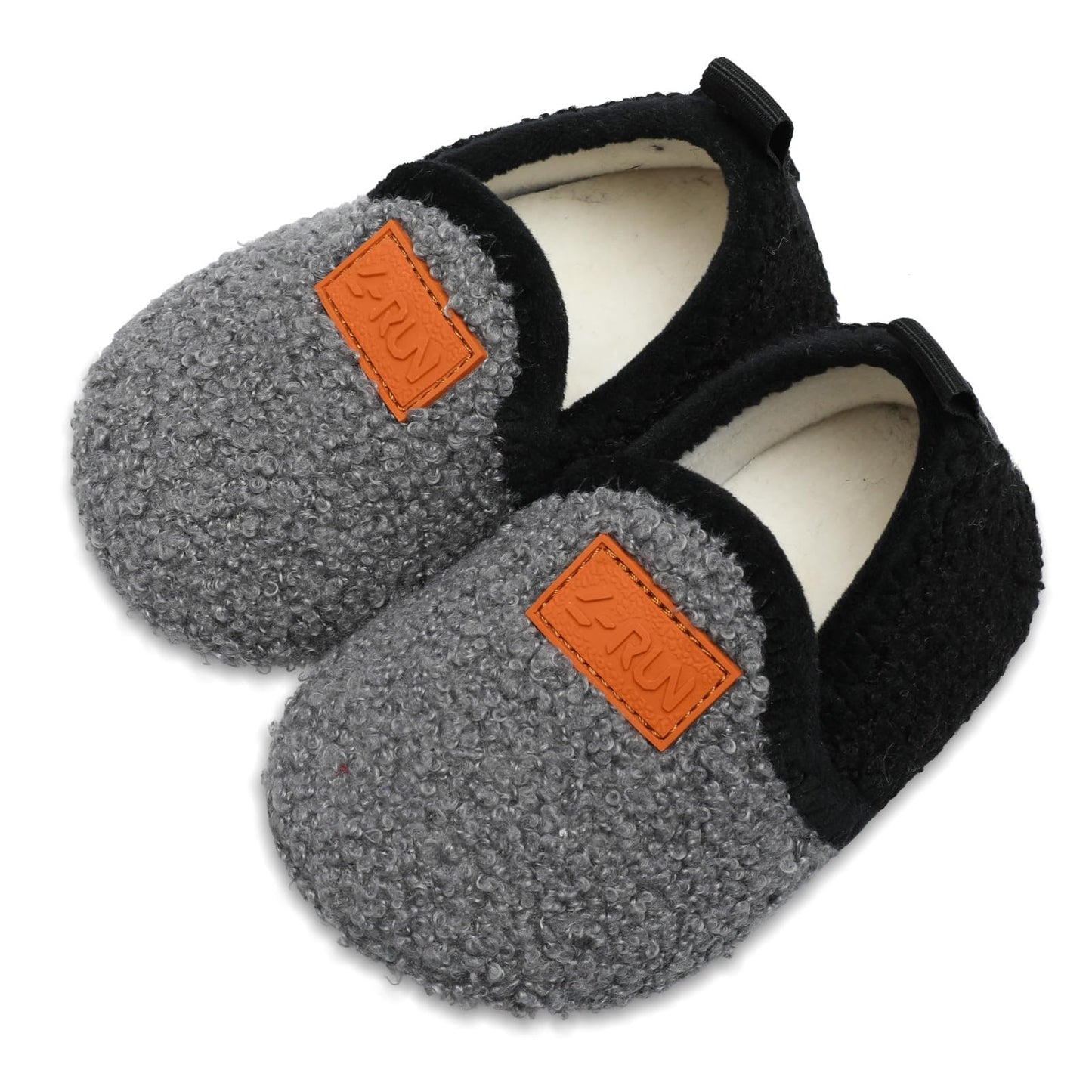 L-RUN Toddler Boys Girls House Slippers Indoor Home Shoes Warm Slipper Socks for Kids Baby Soft Winter Warm Walking Shoes