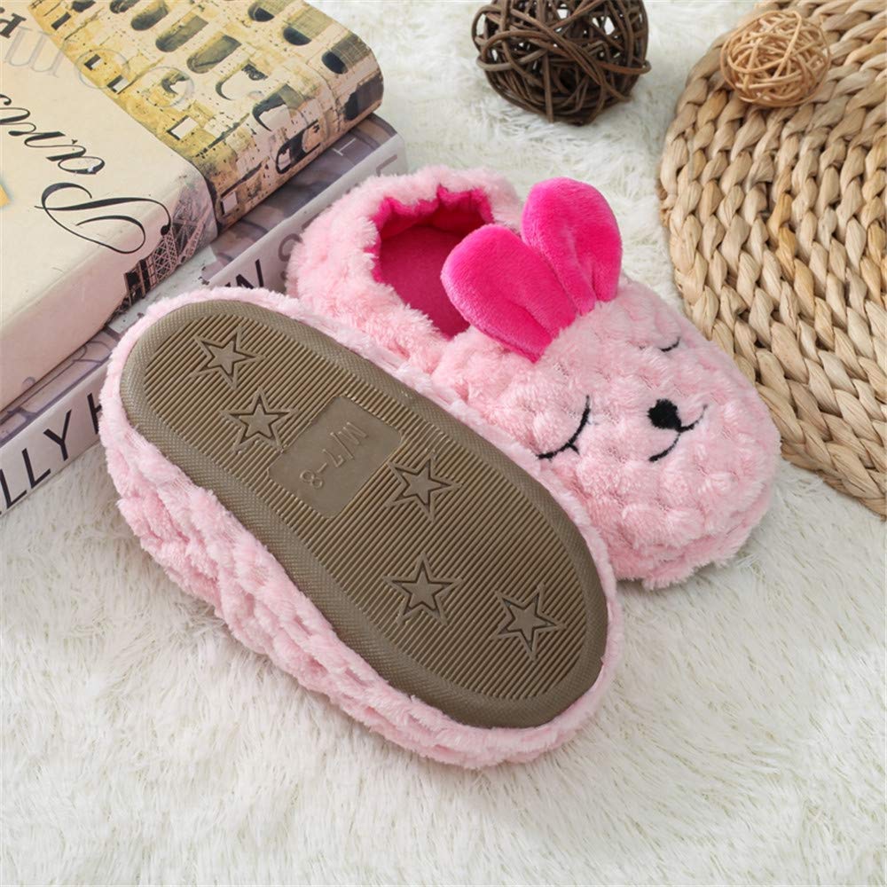 Baby Girls' House Slippers with Non-Slip Rubber