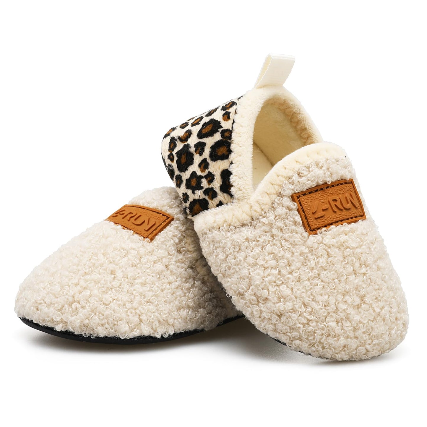 L-RUN Toddler Boys Girls House Slippers Indoor Home Shoes Warm Slipper Socks for Kids Baby Soft Winter Warm Walking Shoes