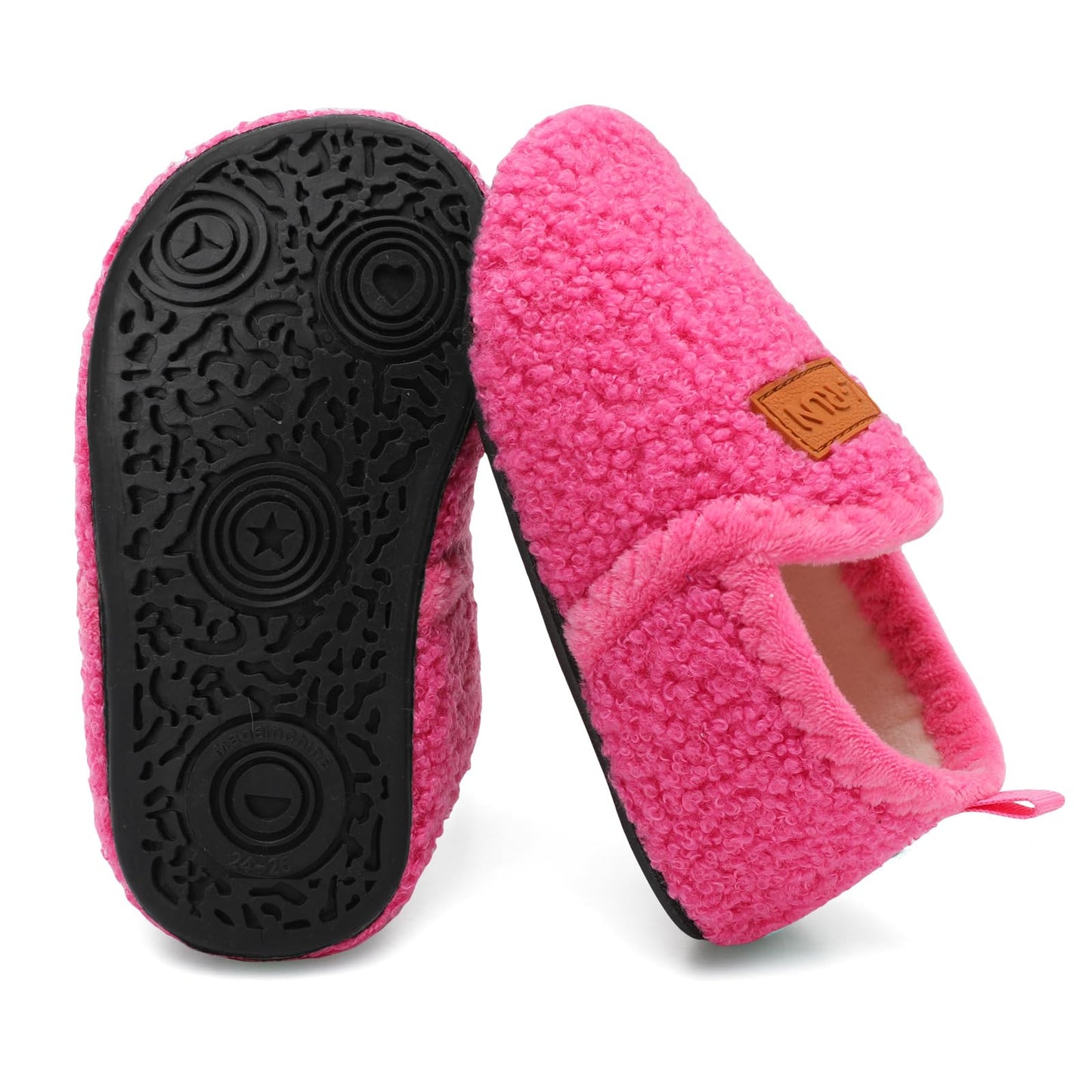 L-RUN Toddler Boys Girls House Slippers Indoor Home Shoes Warm Slipper Socks for Kids Baby Soft Winter Warm Walking Shoes